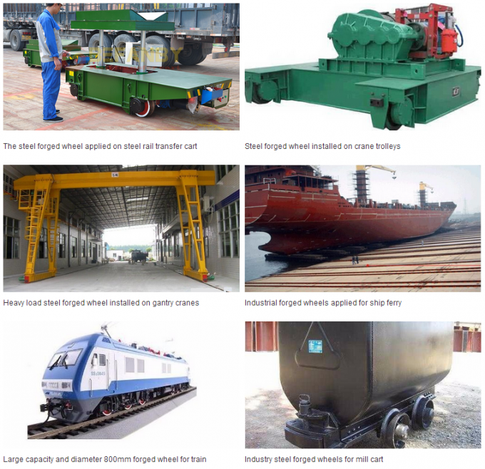 300mm Casting Steel Flanged Trolley Wheels , On Cranes Steel Wheels